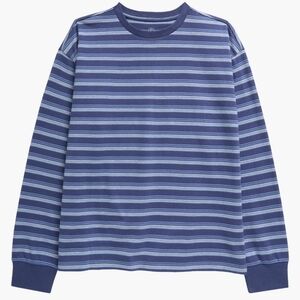Treasure&Bond kids Striped Gray and Blue Long Sleeve Shirt